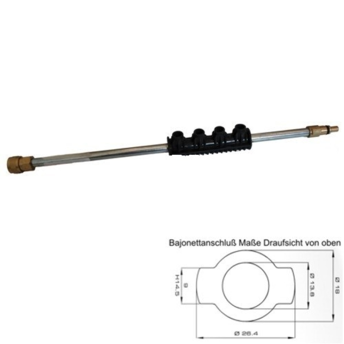Lanze 500 mm mit Düsenstecksystem mit Bajonettsystem